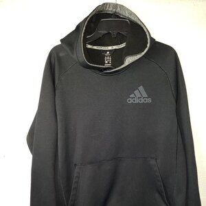Adidas Clima Control Team Issue Black & Gray Long Sleeve Hoodie Size XL